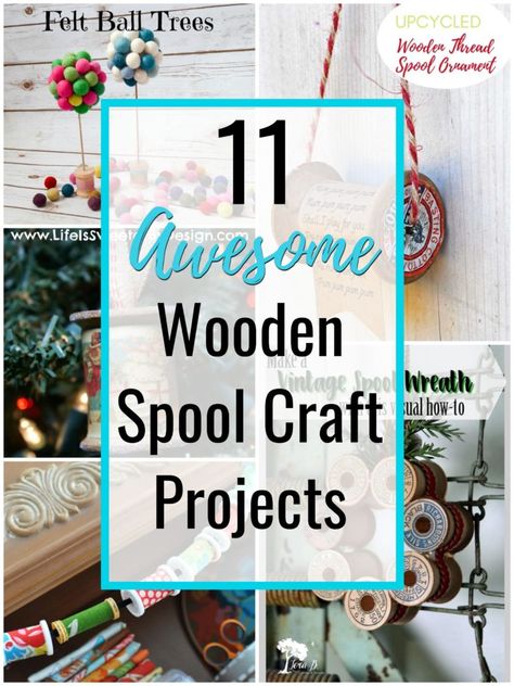 Wooden Spool Craft Projects - Create with Claudia Cotton Reel Craft, Wooden Spool Projects, Spool Ideas, Wooden Spool Crafts, Wire Spool, Spool Crafts, Wood Spool, Wooden Spool, Craft Beads