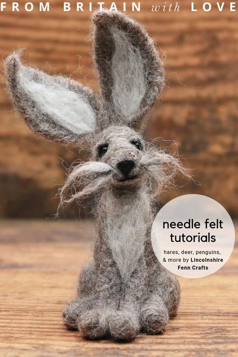 Lincolnshire Fenn Crafts needle felting kits & workshops - From Britain with Love Needle Felt Bunny, Needle Felting Patterns, Felting Patterns, Felting Tutorial, Needle Felting Tutorial, Felting Animals, Felted Projects, Felt Mushroom, Felting Diy