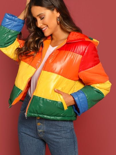 Best Selling Coats & Jackets Puffer Coat Outfit, Coat Outfit Ideas, White Puffer Vest, Rainbow Outfit, Long Puffer Coat, Check Coat, Trendy Jackets, Coat Outfit, Women Jackets