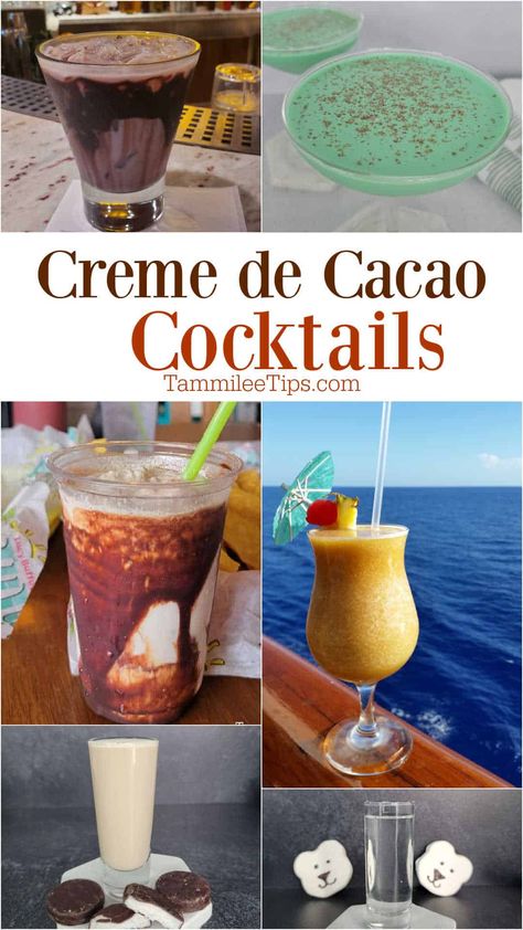 Creme De Cocoa Drink Recipes, Crème De Cacao Drinks, Creme De Cacao Liqueur Recipes, Cocoa Cocktail, Kahlua Drinks, Mocha Drink, Ginger Beer Cocktail, Coconut Liqueur, Wine Cocktail Recipes