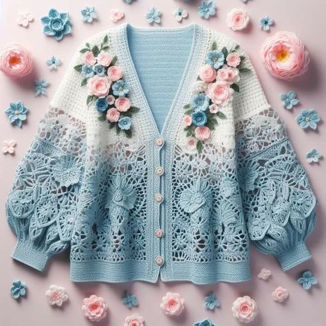 Cardigans Crochet, Crochet Sweater Design, Crochet Jacket Pattern, Crochet Leg Warmers, Gilet Crochet, Crochet Clothing And Accessories, Crochet Jacket, 자수 디자인, Crochet Shirt