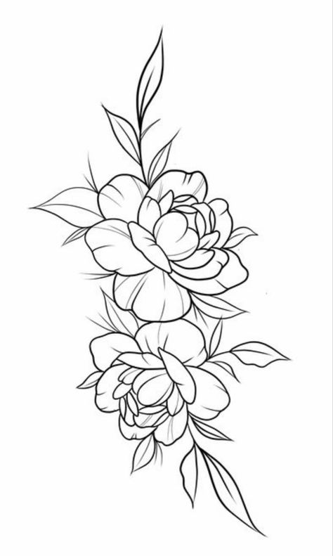 Flowers Tattoo Stencil, Flower Stencil Tattoo, Floral Tattoo Stencil, Flower Tattoo Stencil, Floral Outlines, Drawing Ideas Pencil, Flower Tattoo Stencils, Lion Art Tattoo, Flower Tattoo Drawings