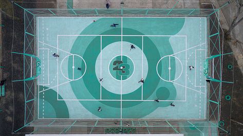 'xico-parque sur 23' emerges as urban intervention in mexican conflictive area Basketball Court Backyard, Urban Intervention, Floor Graphics, Public Space Design, Sport Park, Sport Court, Playground Design, Outdoor Classroom, Street Design