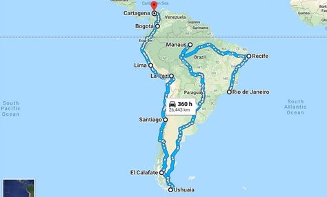 South America Itinerary, America Itinerary, South America Travel Route, Backpacking South America, The Amazon Rainforest, Atlantic Pacific, Travel Route, Dream Trip, Ushuaia