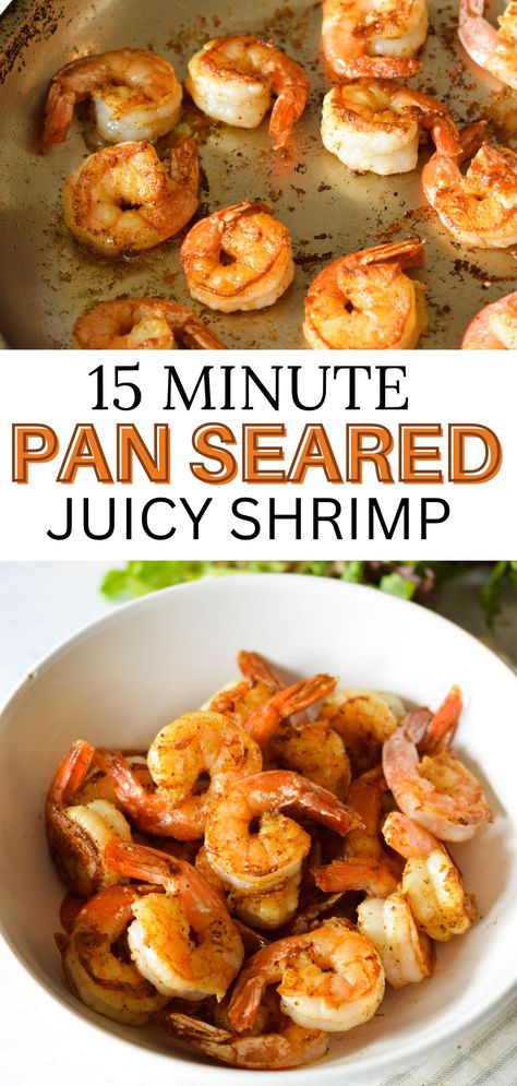 sauteed shrimp in a skillet and bowl. Sauteed Shrimp Easy, Sauted Shrimp Recipes, Season Shrimp Recipes, Shrimp Recipes Sauteed, Sauted Shrimp Recipes Healthy, Shrimp Sauteed Easy, Shrimp Recipes Stove Top, Shrimp Sauteed Recipes, Saute Shrimp Easy