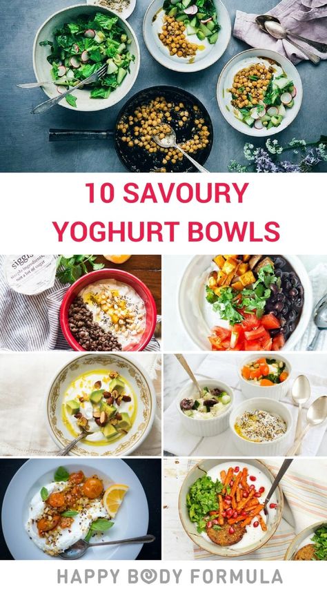 Savoury Yogurt Recipes, Yogurt Recipes Savory, Vegan Yoghurt Recipe, Savory Yogurt Bowl, Yoghurt Ideas, Savory Yogurt, Yoghurt Bowl, Yogurt Bowls, Keto Diet Breakfast