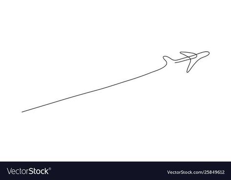 One Line Plane Tattoo, Plane Line Drawing, One Line Airplane Tattoo, Aviation Tattoo, Tattoo Line Art, Airplane Tattoo, Plane Drawing, Flying Plane, Plane Tattoo