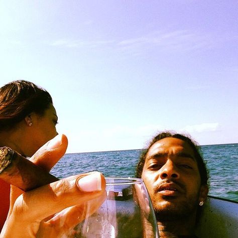 Pinterest @spiciwasabi 🦋🦋🦋 On a Boat Dope Couples, Lauren London Nipsey Hussle, Lauren Nicole, Nipsey Hussle, Lauren London, Ocean Sky, Bae Goals, Black Love Couples, Future Love