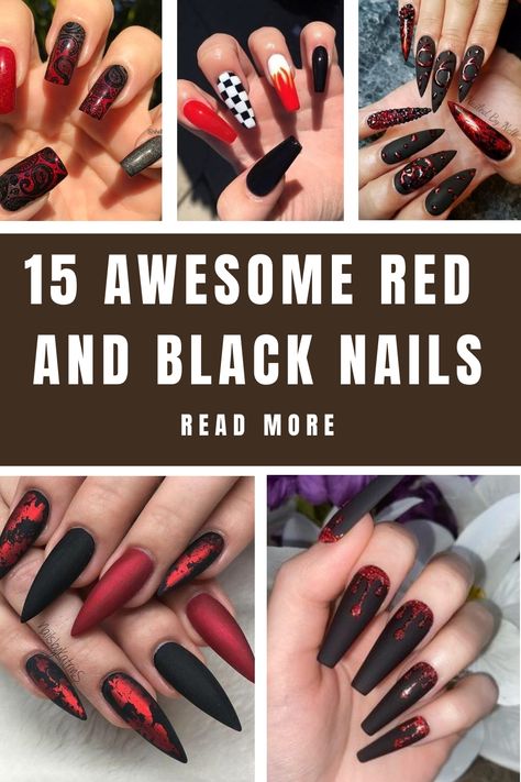 The nail colors red and black are incredibly fashionable and simple to wear. However, have you considered mixing the two? Depending on… Nail Colors Red, Paisley Nail Art, Black And Red Nails, Red And Black Nails, Red Black Nails, Snake Skin Nails, Chevron Nail Art, Black To Red Ombre, Black Ombre Nails