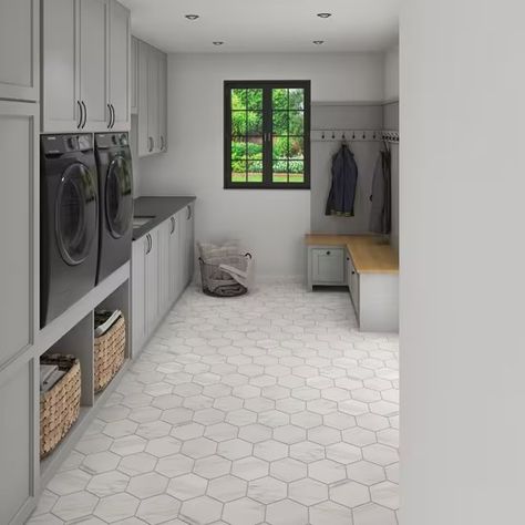 Marble Art Matte Hexagon Porcelain Tile Hexagon Tile Laundry Room, Large Hexagon Tile Floor, White Hexagon Bathroom, Hexagon Tile Kitchen Floor, Hexagonal Tiles Bathroom, Hexagon Bathroom Floor Tile, Hexagon Tile Kitchen, Large Hexagon Tile, Hexagon Tile Bathroom Floor