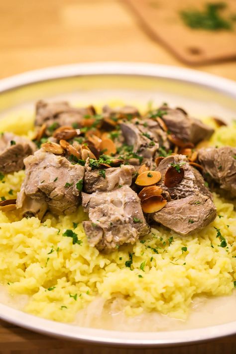 Mansaf (Jordan’s National Dish) | Chef Tariq - Food Blog Jordanian Food, Convenient Dinner, Syrian Food, National Dish, How To Roast Hazelnuts, Ramadan Recipes, Food Tasting, Toasted Almonds, Middle Eastern Recipes