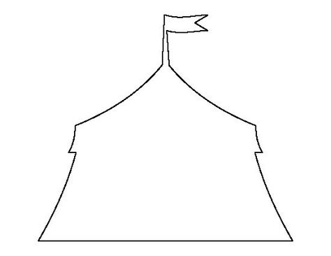 Circus tent pattern. Use the printable outline for crafts, creating stencils, scrapbooking, and more. Free PDF template to download and print at http://patternuniverse.com/download/circus-tent-pattern/ Circus Tent Template Free Printable, Circus Animals Crafts Preschool, Circus Theme Preschool Activities, Circus Tent Craft, Circus Theme Crafts, Circus Crafts Preschool, Tent Pattern, Circus Hat, Preschool Circus