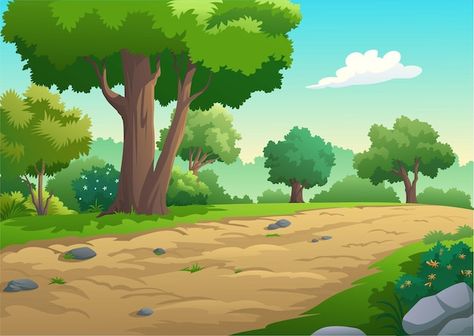 Cartoon Background Forest, Gacha Wallpaper, 2d Background, Jungle Cartoon, Jungle Images, Forest Cartoon, Lotus Flower Wallpaper, Idle Game, Vector Landscape