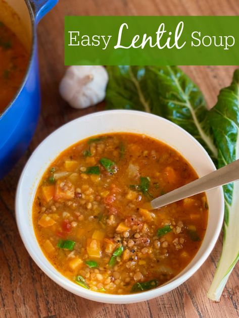 Green Lentil Soup Recipe Easy, Easy Green Lentil Soup, Easy Lentil Soup Recipe, Easy Lentil Soup, Lentil Soup Recipe Easy, Brown Lentil Soup, Hearty Vegetarian Soup, Green Lentil Soup, Vegetarian Lentil Soup