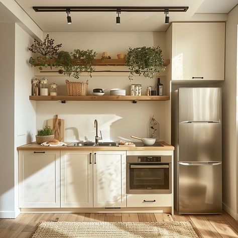 SMALL KITCHEN REMODEL: TIPS TO SAVE SPACE Tiny Open Kitchen, Small Apartment Kitchen Ideas Layout, Ikea Mini Kitchen Small Spaces, Small U Kitchen, Tiny Kitchen Ideas Layout, Tiny House L Shaped Kitchen, Small Nyc Kitchen, Functional Small Kitchen, Mini Kitchen Ideas Small Spaces