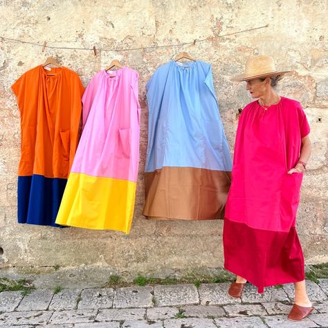 Ruby Dress, Loose Fit Dress, Dress Making Patterns, Cotton Linen Dresses, Loose Fitting Dresses, West Village, Blue And Brown, Fit Dress, Pink And Yellow