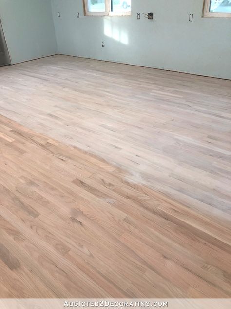 Whitewashed Red Oak Floors, Whitewash Wood Floor, White Wash Hardwood Floors, White Wash Red Oak, White Wash Floors, White Wash Wood Floors, White Wash Oak Floor, Red Oak Wood Floors, Master Remodel