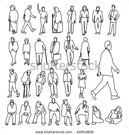 Lots of People Line Style Drawing - stock vector Human Sketch, Human Figure Sketches, People Drawing, Architecture People, Sketches Of People, Human Figure Drawing, Line Sketch, Human Drawing, People Walking