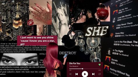 The Weeknd Collage Wallpaper Laptop, Feminine Wallpaper Laptop, Aesthetic Background For Macbook, Manifestation Wallpaper Laptop, The Weeknd Macbook Wallpaper, Macbook Vision Board Wallpaper, Moodboard Wallpaper Laptop, The Weeknd Wallpaper Laptop, Stargirl Wallpaper