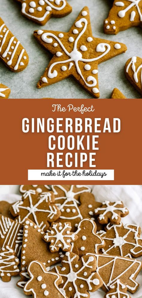 Gingerbread Cookie Recipes, Icing For Gingerbread Cookies, Buttery Cookie, Gingerbread Cookie Recipe, Best Gingerbread Cookies, Gingerbread Cookie Dough, Gingerbread Dough, How To Make Gingerbread, Candy Cane Cookies