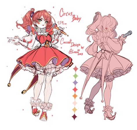 Anime Circus, Oc Sheet Character Design, Ballora Fnaf, Fnaf Jumpscares, Circus Outfits, Baby Cosplay, Fnaf Baby, Fnaf Oc, Fnaf Sl