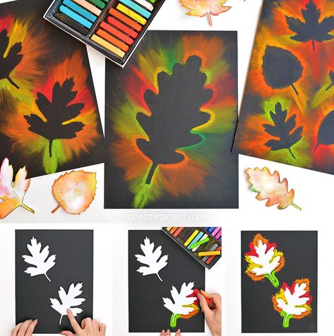 Fall Art Lessons, Fall Leaf Art Projects, Colorful Art Projects, Chalk Stencils, Chalk Pastel Art, Autumn Leaves Art, Fall Art Projects, Classroom Art Projects, Easy Art Projects