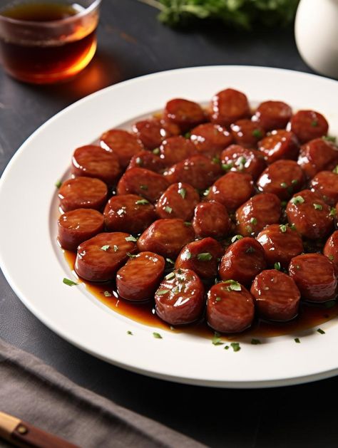 Caramelized Kielbasa Bites Kielbasa Bites, Kielbasa Recipes, Easy Foods, Kielbasa Sausage, 2024 Recipes, Crockpot Dishes, Gluten Free Snacks, Kielbasa, Balsamic Glaze