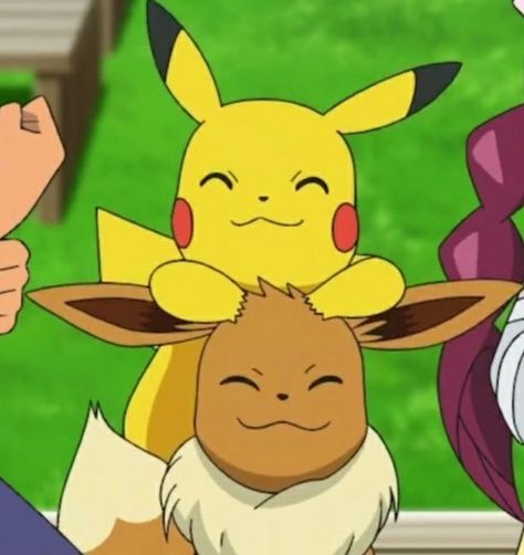 Matching Eevee Icons, Pikachu And Eevee Matching Pfp, Eevee Matching Pfp, Pokemon Episodes, Eevee Pfp, Pikachu Pfp, Cute Pokemon Pfp, Pfp Pokemon, Eevee And Pikachu