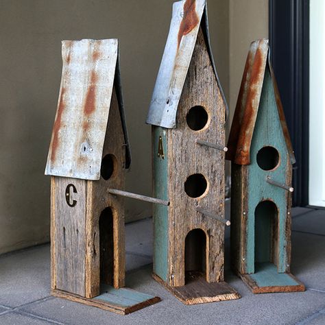 Birdhouse Wall Art - Boodle Concepts Timber Projects, Rustic Birdhouses, Birdhouse Projects, Bee Houses, Homemade Bird Houses, Corrugated Iron, Macedon Ranges, Bird Houses Ideas Diy, Handmade Birdhouses