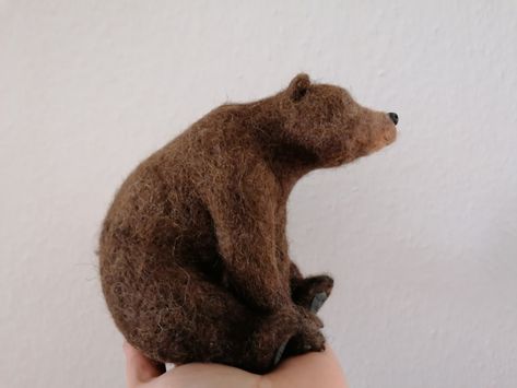 Bear Needle Felt, Needle Felted Bears, Needle Felt Bear, Needle Felted Bear, Felted Bear, Bear Felt, Needle Felted Dog, Felt Pictures, Nuno Felt Scarf