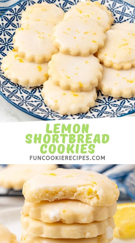 Gf Lemon Shortbread Cookies, 3 Ingredient Lemon Cookies, Lemon Shortbread Cookies Easy, Lemon Powdered Sugar Cookies, Lemon Shortbread Cookie Recipe, Cookie Recipes Lemon, Lemon Butter Cookies Recipe, Easy Lemon Cookies, Easy Shortbread Cookies