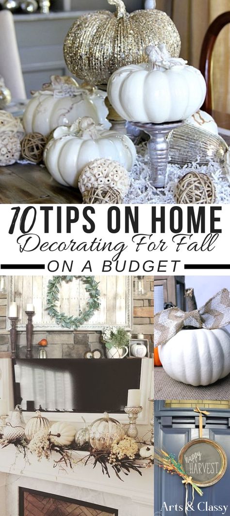 10 Tips on Home Decorating for Fall on a Budget + FREE PRINTABLES | Arts and Classy - Autumn diy decor | Autumn diy room decor | Autumn diy decorations |  Autumn decor | Autumn decorations diy | Autumn decorations indoor | Autumn decorations outdoor | Autumn decor diy | Autumn decor diy dollar stores | Autumn decor diy decoration | Autumn decor diy ideas | Autumn home decor | Autumn home decorations | Autumn home decor ideas | Fall home decor | Fall home decor ideas | Fall home decor diy Autumn Decorations Indoor, Fall House Decor, Fall Room Decor Diy, Fall On A Budget, Indoor Fall Decor, Fall House, Expensive Items, Gratis Printables, Farmhouse Side Table