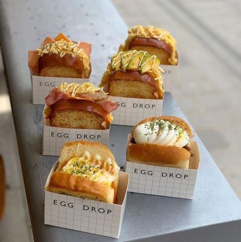 Sandwich Display Ideas Coffee Shop, Cafe Menu Ideas Food Coffee Shop, Bistro Food Ideas, To Go Sandwiches, Foodtrucks Ideas Food, Cafe Food Ideas Coffee Shop, Sandwich Shop Design, Korean Egg Drop, Korean Egg