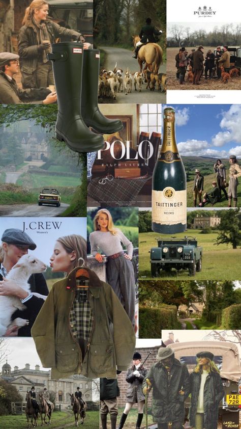 English Aristocracy Aesthetic, English Hunting Aesthetic, Old Money Esthetics, English Country Fashion, Countryside Outfit, Vintage Music Art, Ralph Lauren Aesthetic, Sloane Ranger, Countryside Fashion