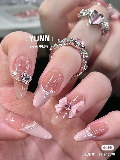 Japanese Nails Acrylic, Nice Life, Hello Nails, Asian Nails, Blush Nails, Pretty Gel Nails, Really Cute Nails, Nail Idea, Soft Nails