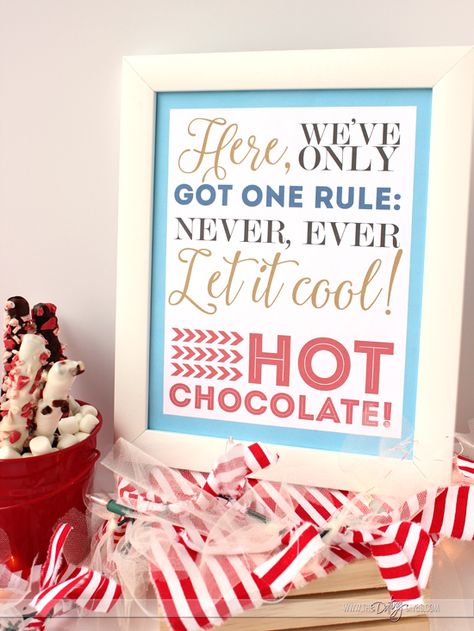 Polar Express Printable for a Hot Cocoa Bar- perfect for a Polar Express Family Night! Polar Express Theme Birthday Party, Polar Express Table Decor, Polar Express Hot Cocoa Bar, Polar Express Hot Chocolate Bar, Polar Express Printable, Polar Express Decorations, Polar Express Party Ideas, Polar Express Hot Chocolate, Polar Express Christmas Party