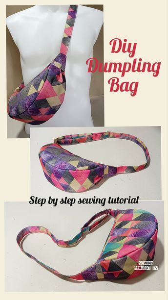 step by step sewing tutorial Crescent Bag Sewing Pattern, Dumpling Bag Pattern, Diy Purse Patterns Free, Zippered Tote Bag Tutorial, Cross Body Bag Pattern Free, Bag Sewing Tutorial, Sewing Tutorials Bags, Cross Body Bag Pattern, Hobo Bag Patterns