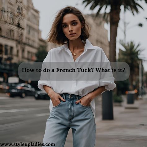 The French tuck, a styling technique that has taken the fashion world by storm. Coined by Tan France from Queer Eye, this effortless yet sophisticated look is a must-know for anyone looking to elevate their wardrobe. The French tuck is more than just a styling hack; it's a game-changer. By tucking the front of your shirt into your pants or skirt, you create a polished, put-together look that elongates your legs and accentuates your waist.... https://styleupladies.com/how-to-do-a-french-tuck/ Tan France, French Tuck, Queer Eye, Sophisticated Look, Fashion World, Game Changer, The Fashion, France, Skirt