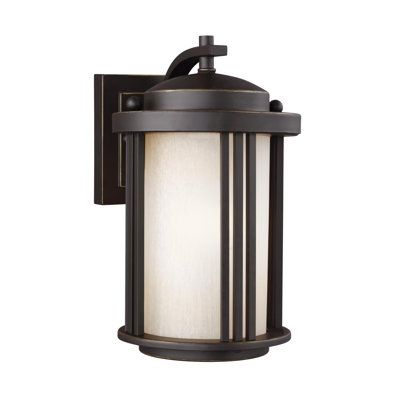 The one light outdoor wall fixture in black creates a warm and inviting welcome presentation for your home's exterior. The transitional Dunkley outdoor lighting collection by Darby Home Co conveys art decor influences with its linear, vertical details and clean, overall design. Their large scale gives these light fixtures real presence without competing with the residential architecture they adorn. The advanced, incandescent option has warm-on-dim technology that warms in color when dimmed, goin Wall Lanterns, Sea Gull Lighting, Sea Gull, Generation Lighting, Outdoor Wall Lantern, Wall Fixtures, Wall Lantern, Outdoor Wall Lights, Wall Light Fixtures