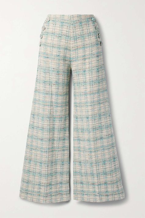 Baby Blue Pants, Tweed Pants, Sailor Pants, Lisa Marie Fernandez, Grandmas House, Pants Blue, Simple Trendy Outfits, Work Wardrobe, Blue Pants