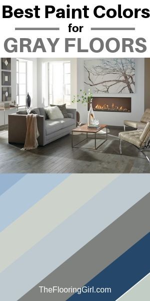 Best paint shades to pair with gray flooring and carpets. #paintcolors #grayflooring #graycarpet #homedecor #paintshades #painting Colors That Go With Gray Walls, Gray Carpet Living Room Interior Design, Gray Wood Floors Living Room Decor, Grey Floors Wall Color Ideas, Flooring Living Room Ideas, Flooring Living Room, Grey Flooring Living Room, Light Grey Flooring, Gray Floors