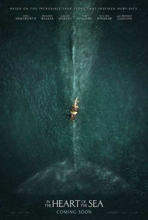 In The Heart of the Sea Poster Great Whale, Heart Of The Sea, Ben Whishaw, The Incredible True Story, Film Trailer, Apollo 13, Ron Howard, Best Movie Posters, Key Art