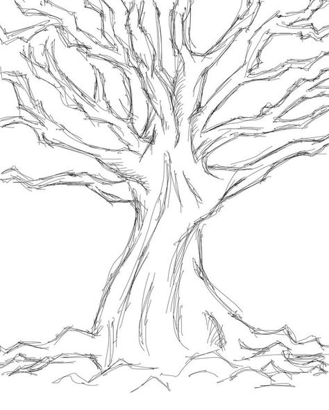 Tree Drawing Simple, Tree Drawings Pencil, Simple Tree, Tree Sketches, Black And White Sketches, Plant Drawing, Pencil Art Drawings, Tree Drawing, Sketches Easy