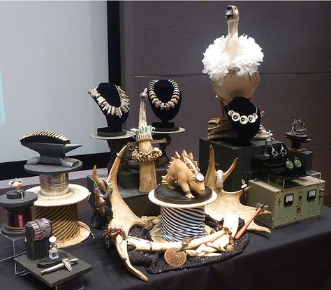 Jewellery Display Ideas, Jewel Making, Jewelry Display Booth, Cable Spools, Museum Jewelry, Walrus Tusks, Vendor Booth Display, Jewelry Booth, Jewellery Displays