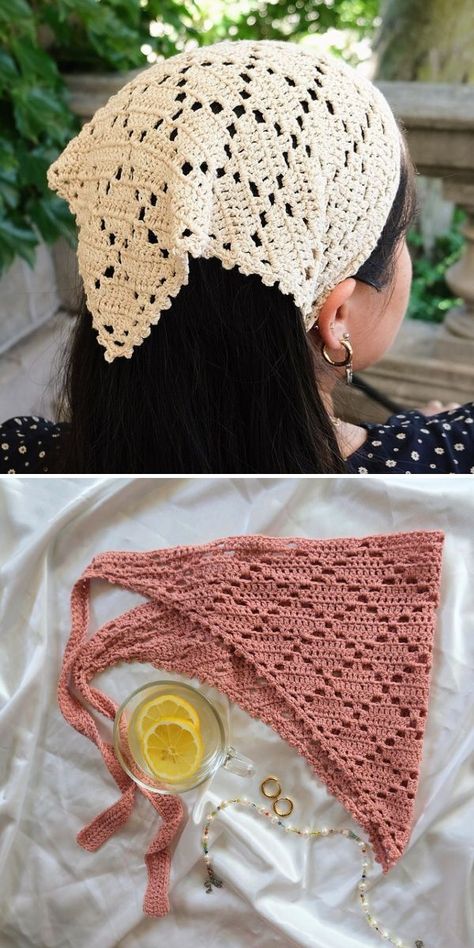 Crocheted Headbands, Crochet Baby Cap, Crochet Headband Pattern Free, Crochet Bandana, Mode Crochet, Crochet Headband Pattern, Crochet Hair Accessories, Crochet Design Pattern, Haken Baby