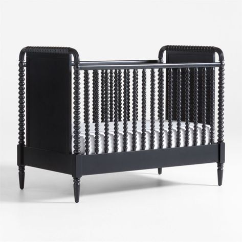 Jenny Lind Black Wood Spindle Convertible Baby Crib + Reviews | Crate & Kids Jenny Lind Black Crib, Jenny Lind Toddler Bed, Jenny Lind Crib, Modern Baby Cribs, Black Crib, Kids Daybed, Best Baby Cribs, Kids Twin Bed, Baby Cribs Convertible