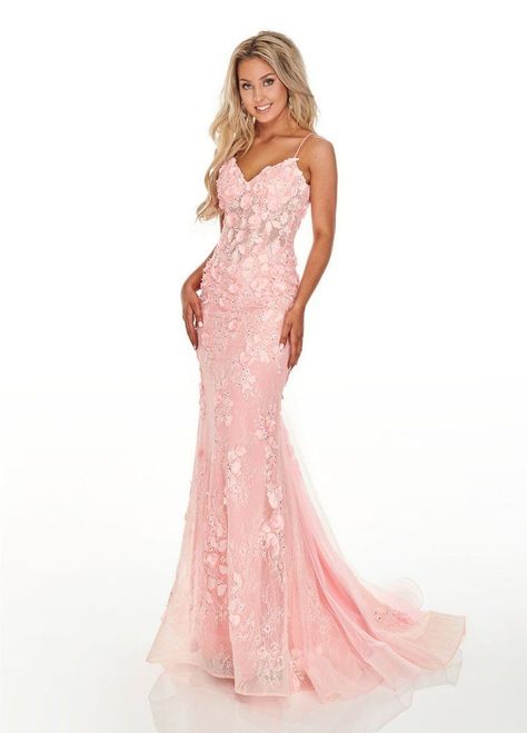 c5cc17e395d3049b03e0f1ccebb02b4ddesc49175097ri Rachel Allan Prom Dresses, Beautiful Lace Dresses, Trumpet Dress, Prom Dress Stores, Rachel Allan, Pink Prom Dress, Prom Dress Styles, Floral Gown, Prom Style