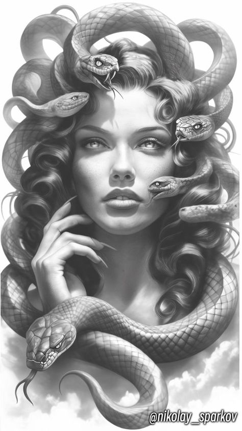 Medusa Artwork, Medusa Drawing, Master Tattoo, Medusa Tattoo Design, Medusa Gorgon, Mexican Art Tattoos, Medusa Art, Greek Mythology Tattoos, Scary Tattoos