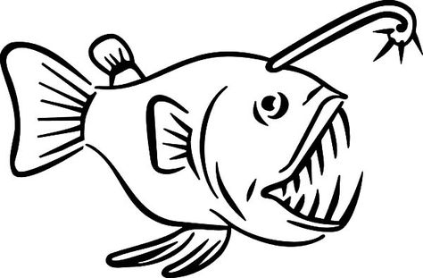 Monster Fish Sharp Teeth Coloring Pages : Color Luna Bass Outline, Fish Printables, Fish Outline, Fish Coloring, Fish Silhouette, Fish Drawing, Fish Coloring Page, Monster Fishing, Fishing Signs