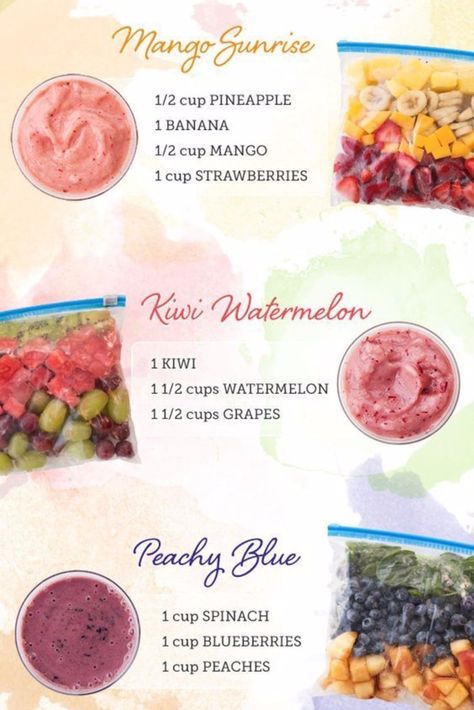 Make Ahead Smoothie Packs, Frozen Smoothie Recipes, Frozen Fruit Smoothie Recipes, Frozen Smoothie Packs, Frozen Fruit Recipes, Make Ahead Smoothies, Frozen Fruit Smoothie, Menu Sarapan Sehat, Resep Smoothie